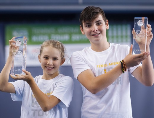 Sára Šarinová z Prešova a Michal Krajčí ovládli slovenský Tennis Arena Kids Tour Masters (Foto: Milan Hutera)