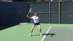 Maria tvrdě trénuje... (Repro: Twitter)